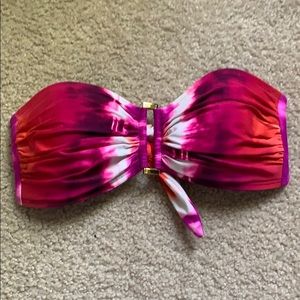 La Blanca bandeau gold square Pink Purple Bikini Top